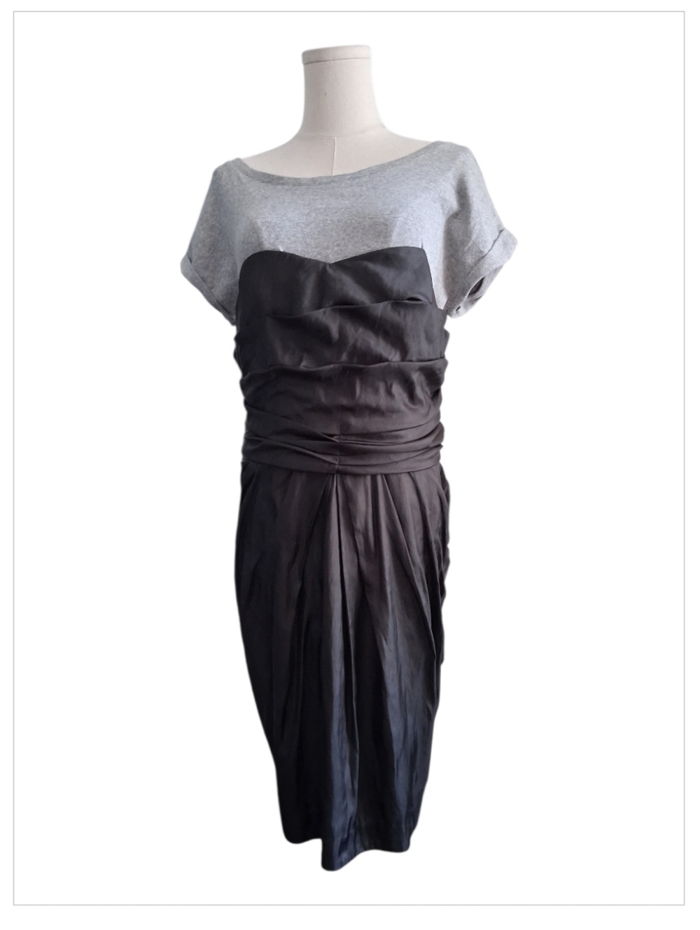 Elizabeth & James Mixed Media Dress- Grey & Black- Womens Size 10